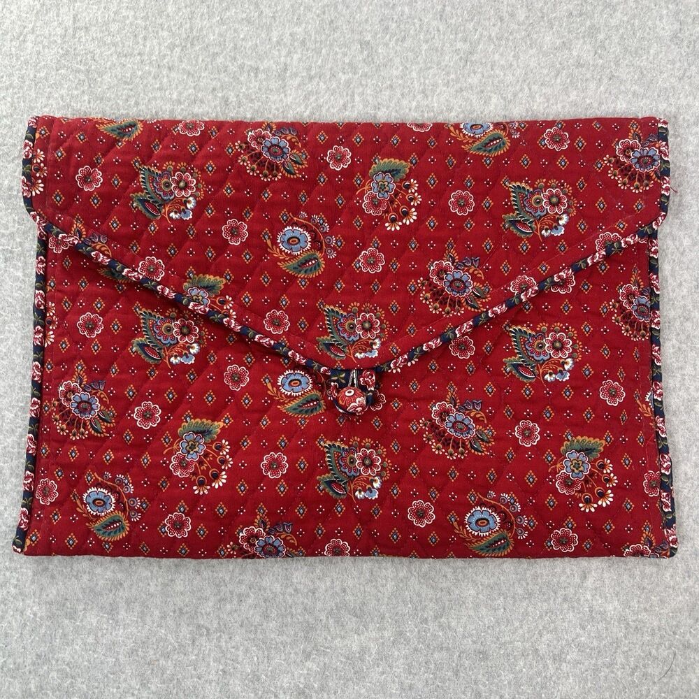 RARE Vintage Vera Bradley 1990’s Red Floral Envelope Portfolio Clutch iPad Case